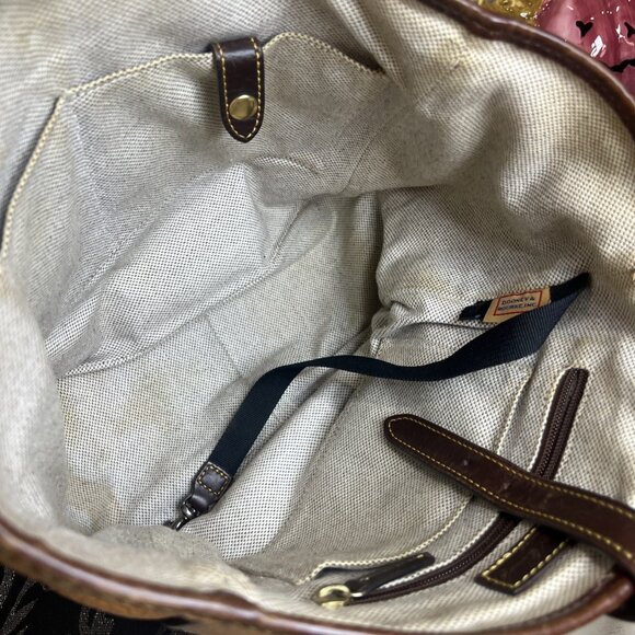 Dooney & Bourke Vintage Pebbled Leather Orange Brown Tote Handbag Purse - Picture 12 of 15